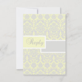 Tarjeta de respuesta de Damasco amarillo, blanco y