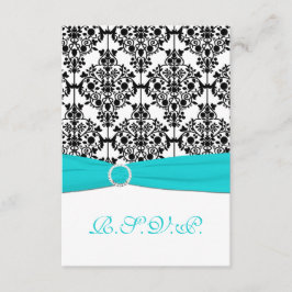 Tarjeta de respuesta de Damasco Aqua, Blanco y Neg