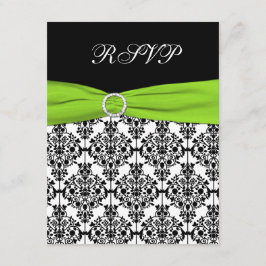 Tarjeta de respuesta de damasco Chartreuse, blanca