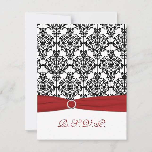 Tarjeta de respuesta de Damasco Rojo, Blanco y Neg (Anverso)