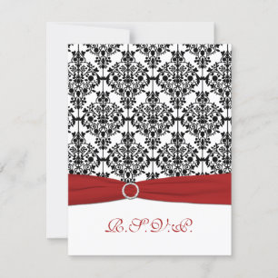 Tarjeta de respuesta de Damasco Rojo, Blanco y Neg