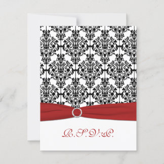 Tarjeta de respuesta de Damasco Rojo, Blanco y Neg