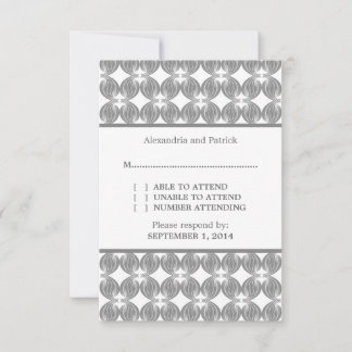 Tarjeta de respuesta de deco gris moderno