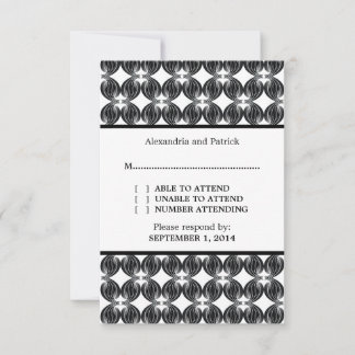 Tarjeta de respuesta de deco moderno negro