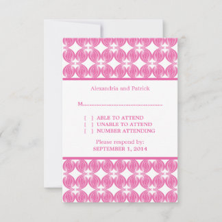 Tarjeta de respuesta de deco rosa moderno