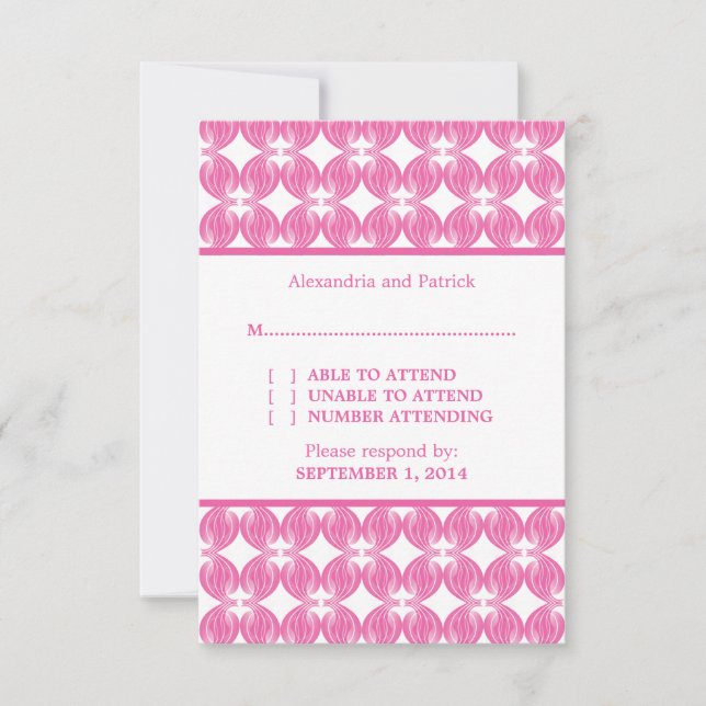 Tarjeta de respuesta de deco rosa moderno (Anverso)