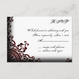 Tarjeta de respuesta de desplazamiento gótico negr