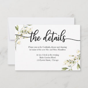 Tarjeta de Respuesta de Detalles de Boda Floral Cr
