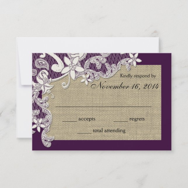 Tarjeta de respuesta de diseño de encaje de campo  (Anverso)