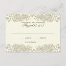 Tarjeta de respuesta de diseño de encaje floral de