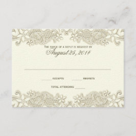 Tarjeta de respuesta de diseño de encaje floral de