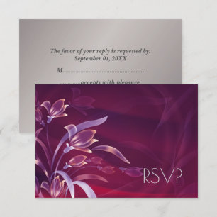 Tarjeta de respuesta de diseño floral elegante D