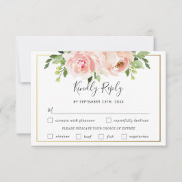 Tarjeta de respuesta de elección de comida de boda