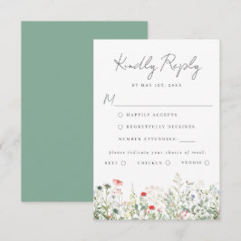 Tarjeta de respuesta de elección de comida de boda