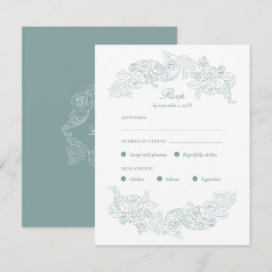 Tarjeta de respuesta de elección de comida de boda