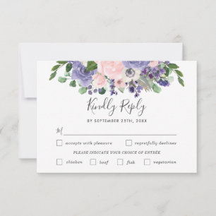 Tarjeta de respuesta de elección de comida de boda