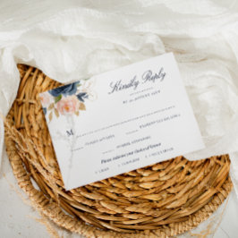 Tarjeta de respuesta de elección de comida floral 