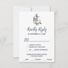 Tarjeta de respuesta de elección de menú de verano