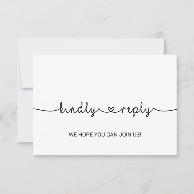 Tarjeta de respuesta de elección de menú Love Hear (Anverso)