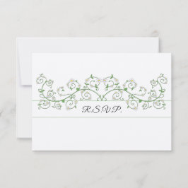 Tarjeta de respuesta de enredadera de flor blanca