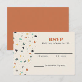 Tarjeta de respuesta de estilo moderno con confeti