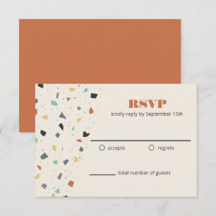 Tarjeta de respuesta de estilo moderno con confeti