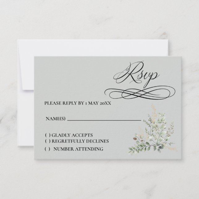 Tarjeta de respuesta de eucalipto (Anverso)