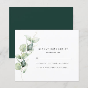 Tarjeta de respuesta de Eucalyptus Foliage Wedding