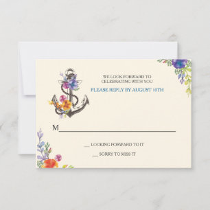 Tarjeta de respuesta de felicidad náutica