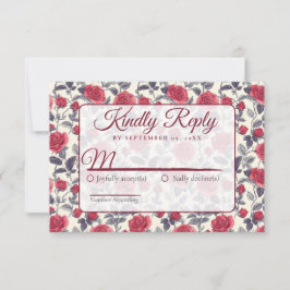 Tarjeta de respuesta de flor de rosa linda