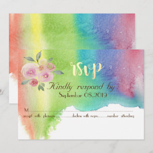 Tarjeta de respuesta de flor de salpicadura de acu
