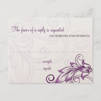 Tarjeta de respuesta de flor retro