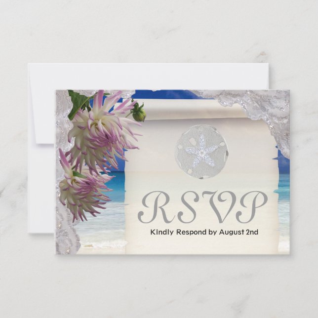 Tarjeta de respuesta de flor tropical (Anverso)