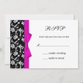 Tarjeta de respuesta de flores de boda en blanco y