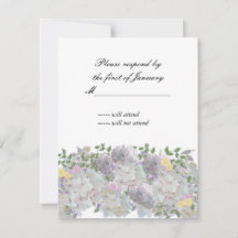 Tarjeta de respuesta de flores de jardín suaves rú