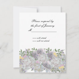Tarjeta de respuesta de flores de jardín suaves rú