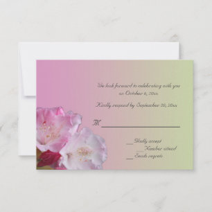 tarjeta de respuesta de flores de rododendro rosa