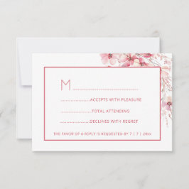 Tarjeta de respuesta de flores silvestres boho ros