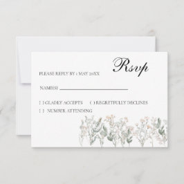 Tarjeta de respuesta de flores silvestres del bosq