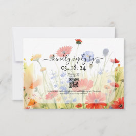Tarjeta de respuesta de flores silvestres del prad