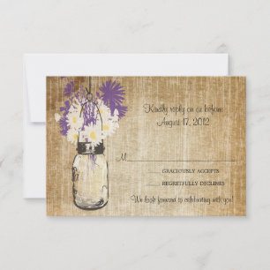 Tarjeta de respuesta de flores silvestres y margar