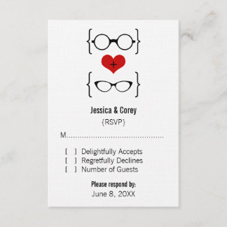 Tarjeta de respuesta de gafas Geeky