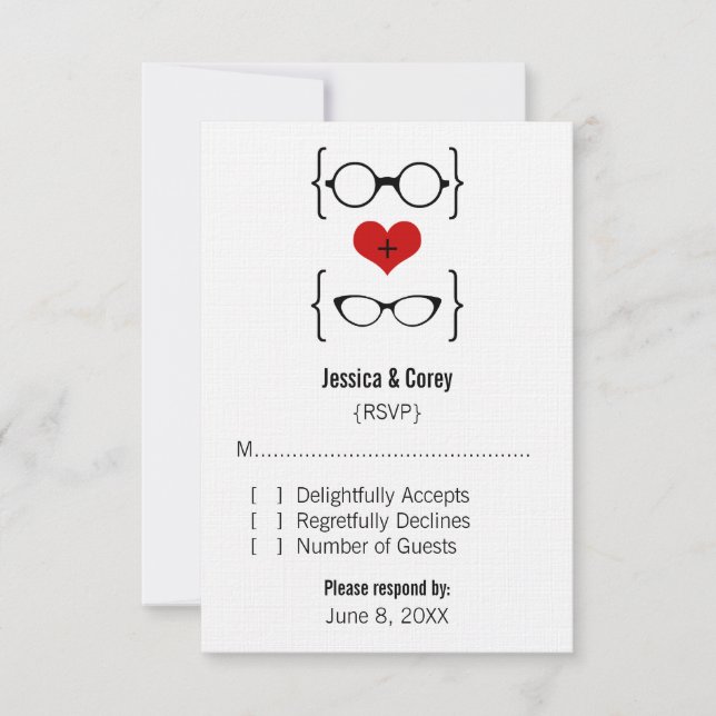 Tarjeta de respuesta de gafas Geeky (Anverso)