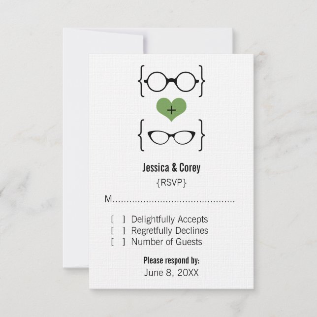 Tarjeta de respuesta de gafas verdes (Anverso)