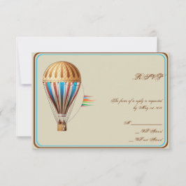 Tarjeta de respuesta de globo aerostático Vintage