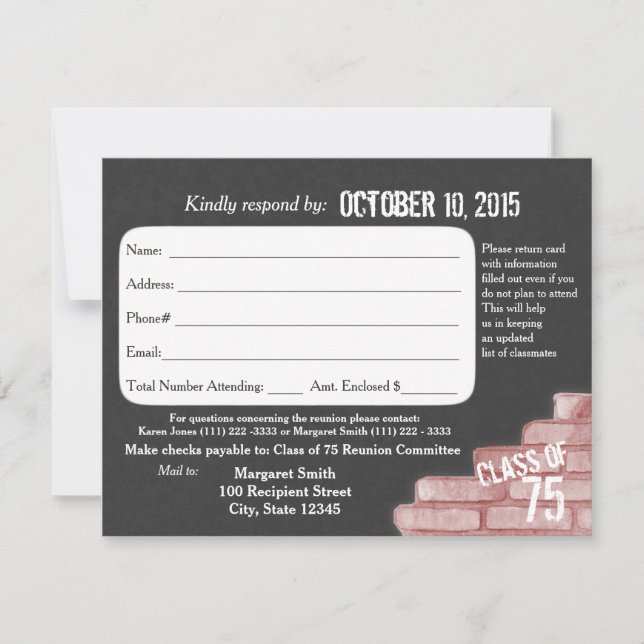 Tarjeta de respuesta de graffitis de reunión de cl (Anverso)