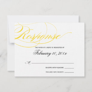 Tarjeta de respuesta de guión elegante - Amarillo