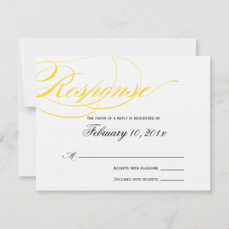 Tarjeta de respuesta de guión elegante - Amarillo