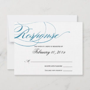 Tarjeta de respuesta de guión elegante - Azul