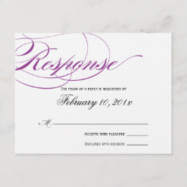 Tarjeta de respuesta de guión elegante - Púrpura